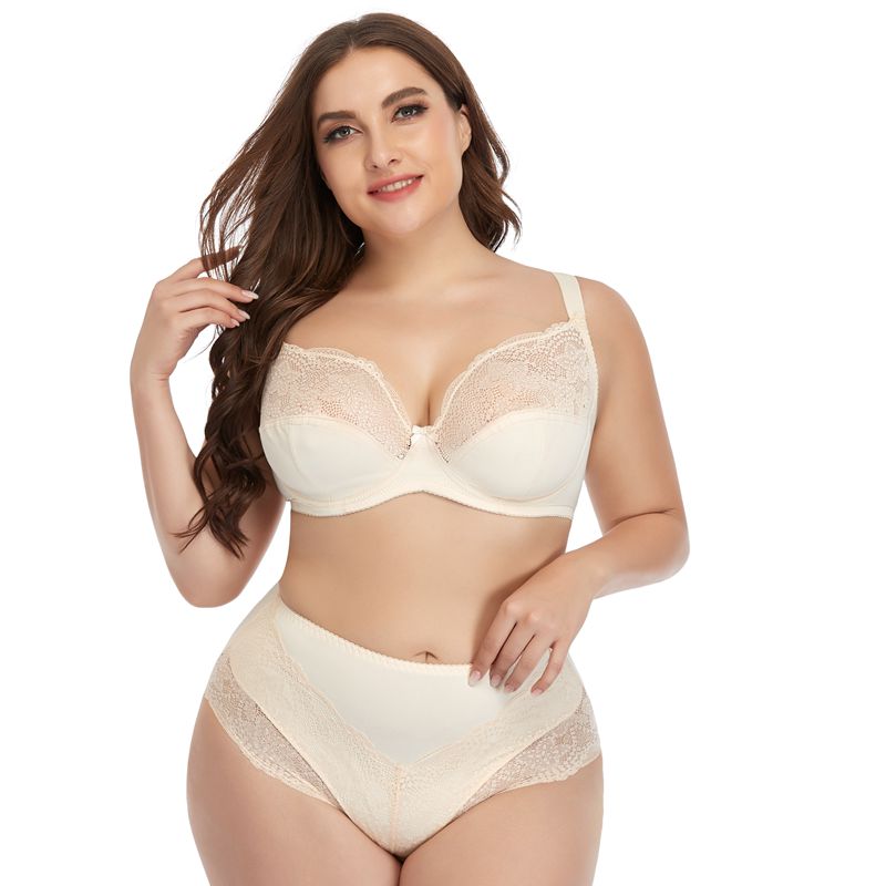 Customized Female E Cup Size Lace Bra Brief Set Lingerie Women's Plus Size Underwear Pantie and Bra Sets