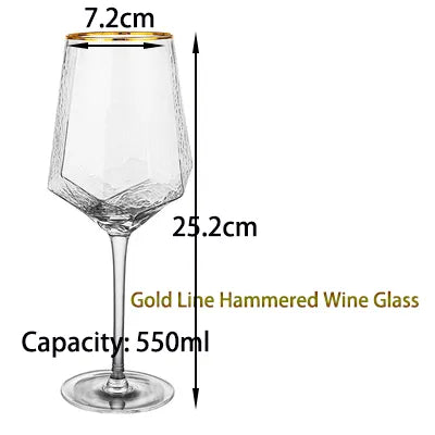 Gold, Hammered, Champagne Glasses, Wine Glasses, Goblet-Champagne Glass