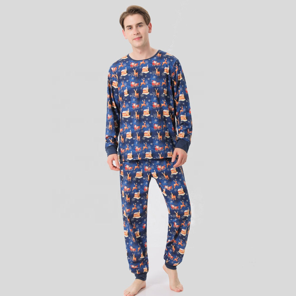 2022 Dropshipping Long Winter Knit Pyjama Matching Christmas Pajamas Family Sleepwear