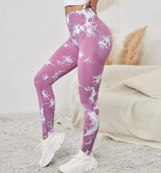 Tie Dye Leggings Stretch Gym Scrunch Butt Wear Women Fitness Leggings Pants