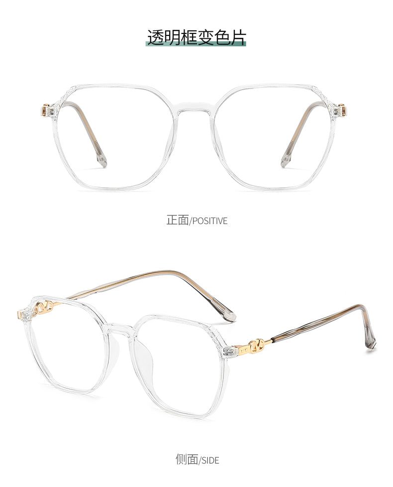 2021 Popular Fashion Sunglasses Retro Hexagonal Frame Glasses Tr90 Frame Plain Glass Spectacles Men's Women's Unisex Glasses