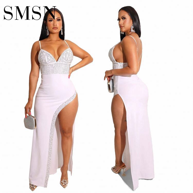 Cheap Casual Women Dress Trendy Sexy Slim Ironed Diamond Nightclub Dress