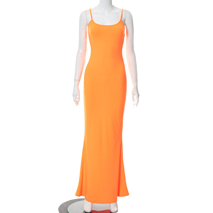 2022 Summer Skims Dresses Casual Slim Fit Sling Soft Lounge Tight Slim Bodycon Long Maxi Slip Dress