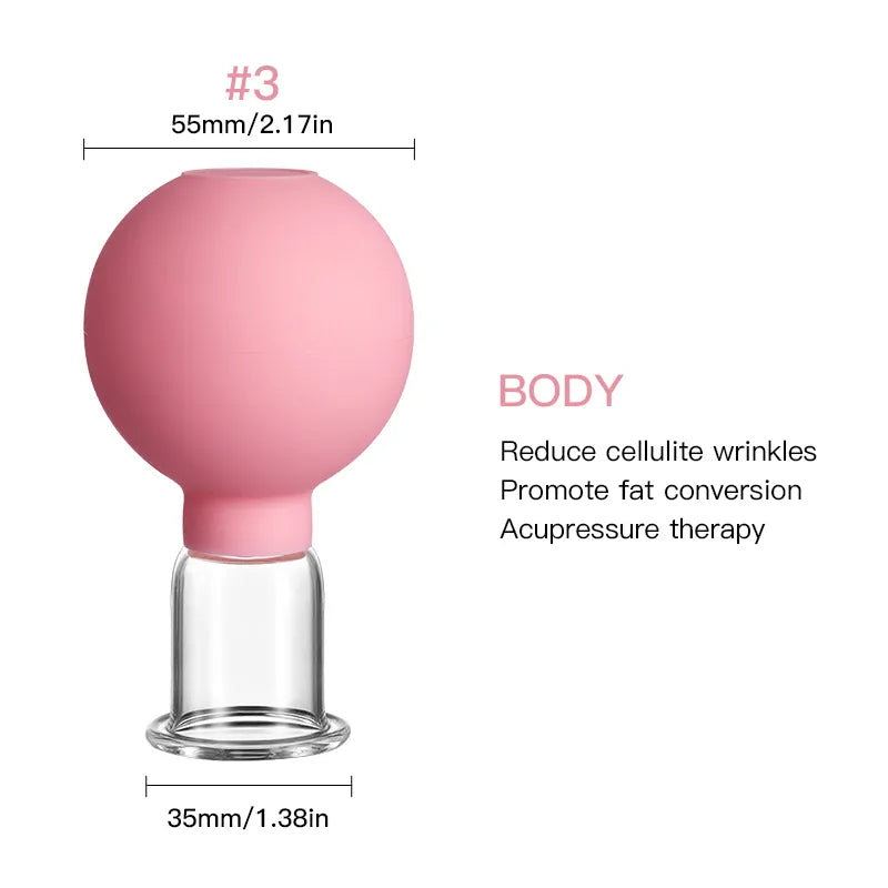 Rubber Face Massager Vacuum Cupping Face Skin Lifting Facial Cups Anti Cellulite Cup Anti-Wrinkle Cupping Therapy Facial Tool
