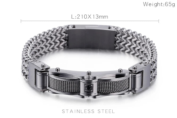 Luxury Gold Color Stainless Steel Link Chain Mesh Bracelets for Men Spulseiras Masculina Metal Male Charm Jewelry Accessory