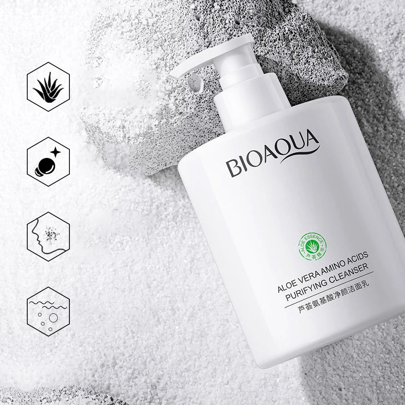 Amino Acid Facial Cleanser 500g Girls Moisturizing Oil Control Moisturizing Aloe Facial Cleanser Men