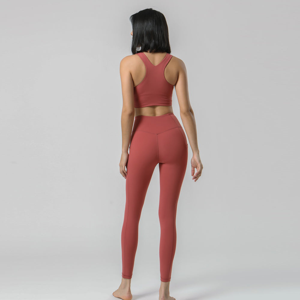 Hot Sale Nylon Spandex Fitness Yoga Wear Set Super Elastics Smoothness Fitness Yoga Wear Set High Waist Fitness Yoga Wear Set