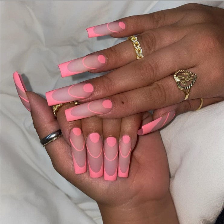 2021 Summer Style Press on Nails Acrylic Coffin Nail Tips