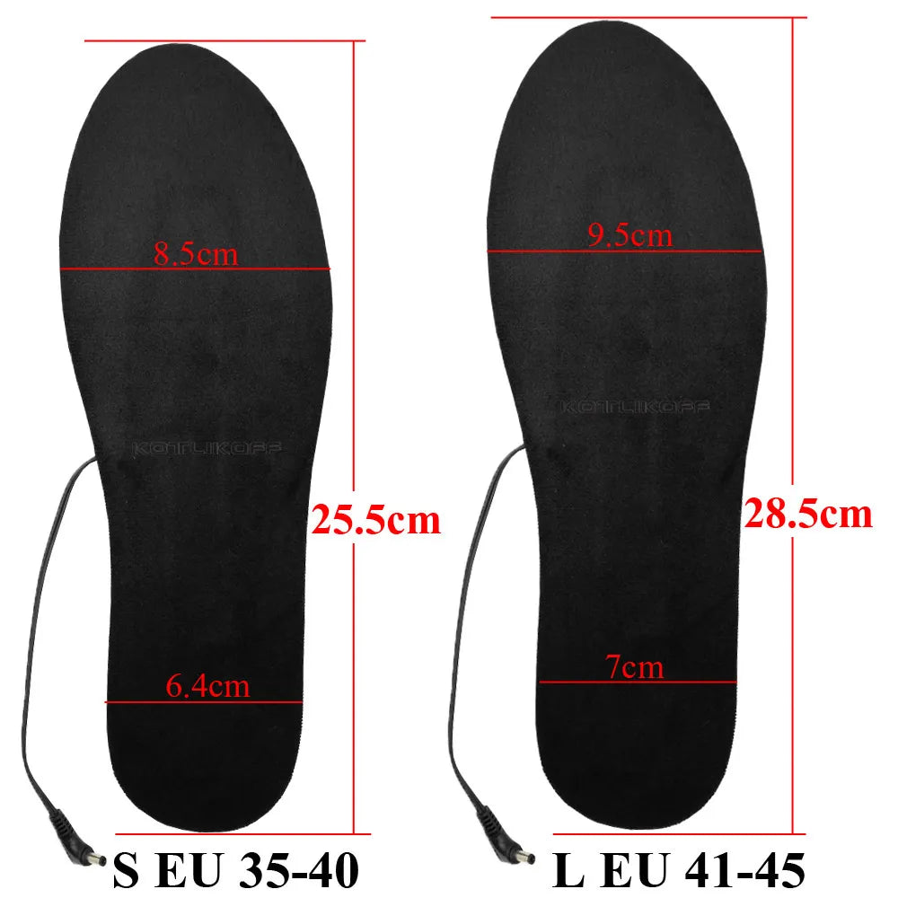 KOTLIKOFF USB Heated Shoe Insoles Feet Warm Sock Pad Mat Electrically Heating Insoles Washable Warm Thermal Winter Insole Unisex