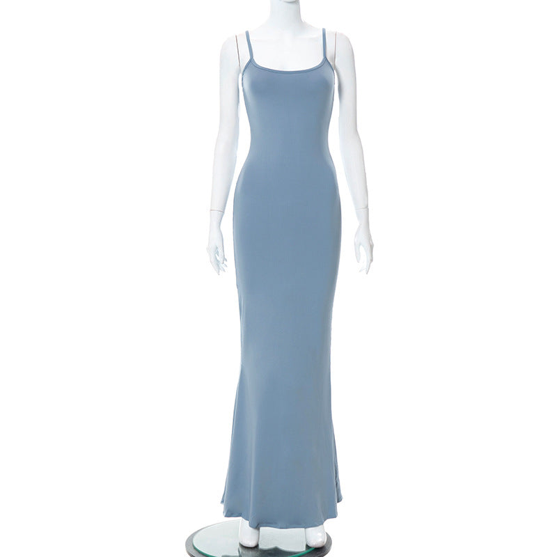 2022 Summer Skims Dresses Casual Slim Fit Sling Soft Lounge Tight Slim Bodycon Long Maxi Slip Dress