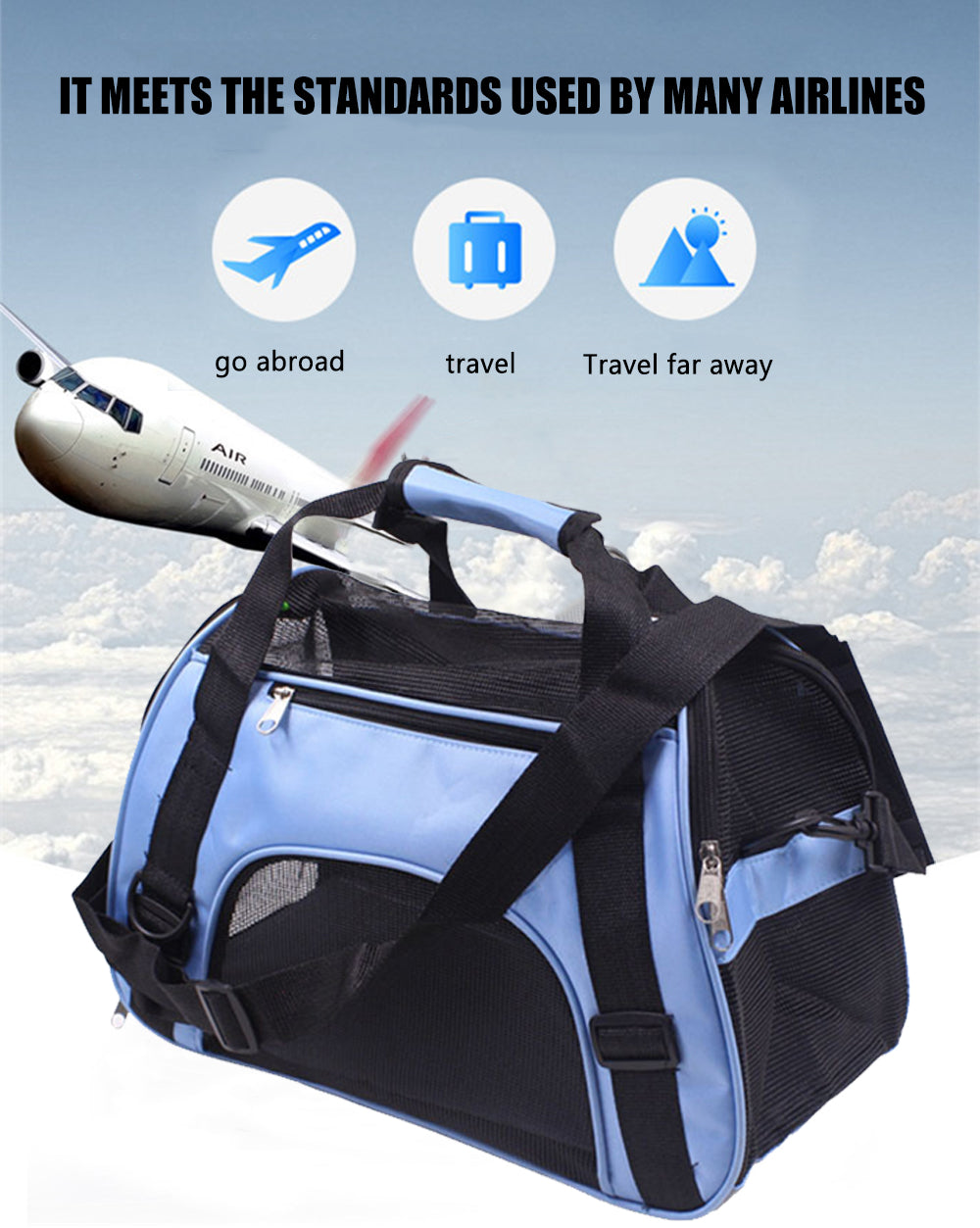 Airline Approved Pet Hand Carriers Tote Bag for Home Dog Cat Breathable Polyester Carrying Handle Pets Travel Carrier Cages Bags