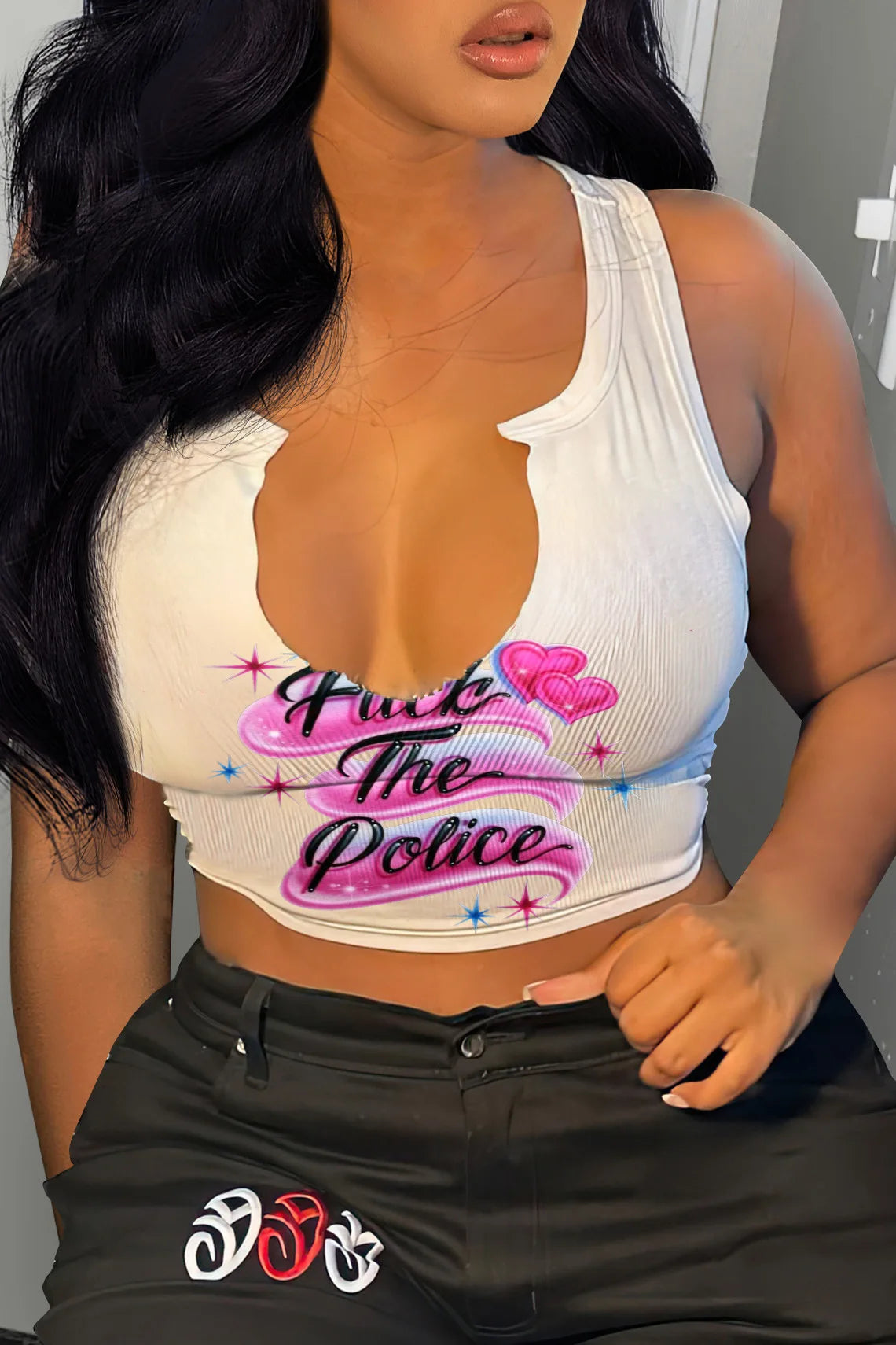 Women's T Shirts Girls Crop Tops Fashion Summer Clothing Sexy T- Shirt Letter Printed Tee Ladies Tank Tops for Girls