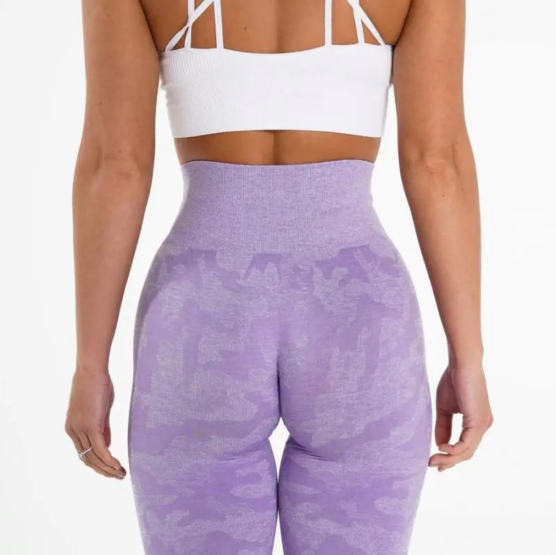 14 Color New Women Camouflage Jacquard Seamless High Waist Yoga Scrunch Butt Leggings
