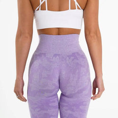 14 Color New Women Camouflage Jacquard Seamless High Waist Yoga Scrunch Butt Leggings