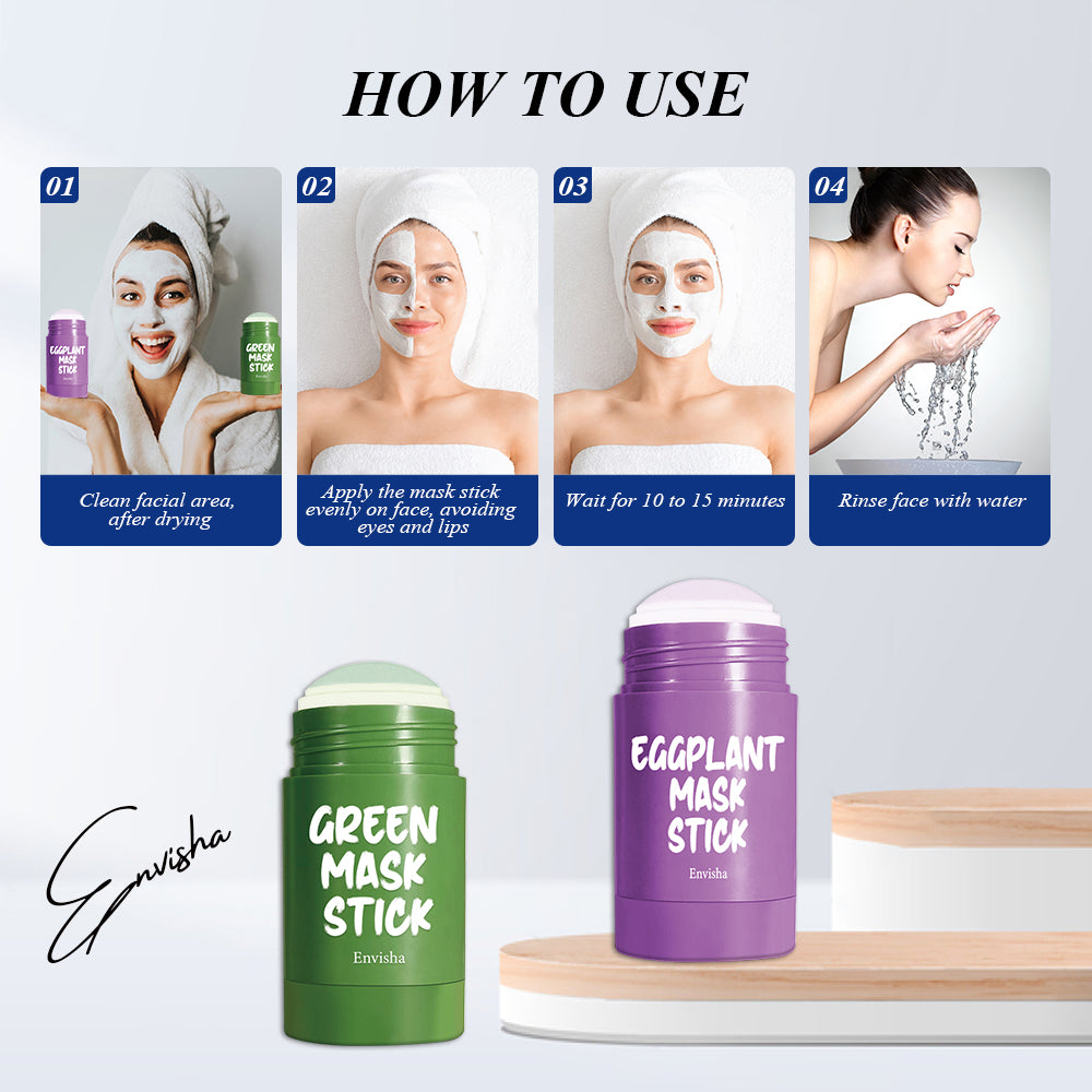 Private Label OEM Beauty Korean Face Skin Care Cleansing Natural Organic Pink Clay Facial Green Tea Mask Stick