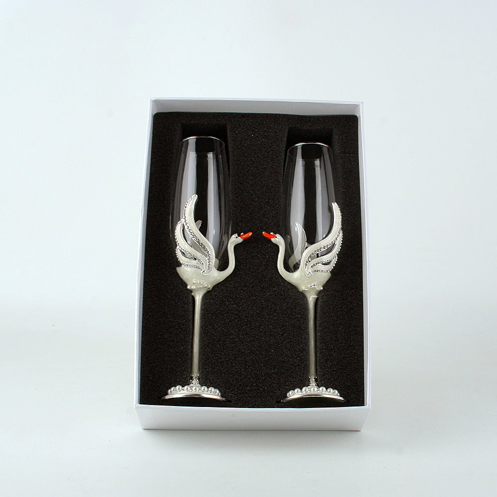 Crystal Champagne Glasses & Flutes Colored  Glass  for Wedding Glasses and Toasting Flutes Bridal Shower Gifts Engagement Gift
