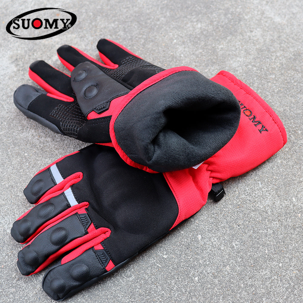 SUOMY 100% Waterproof Motorcycle Gloves Winter Warm Moto Protective Gloves Touch Screen Gant Moto Guantes Motorbike Riding Glove