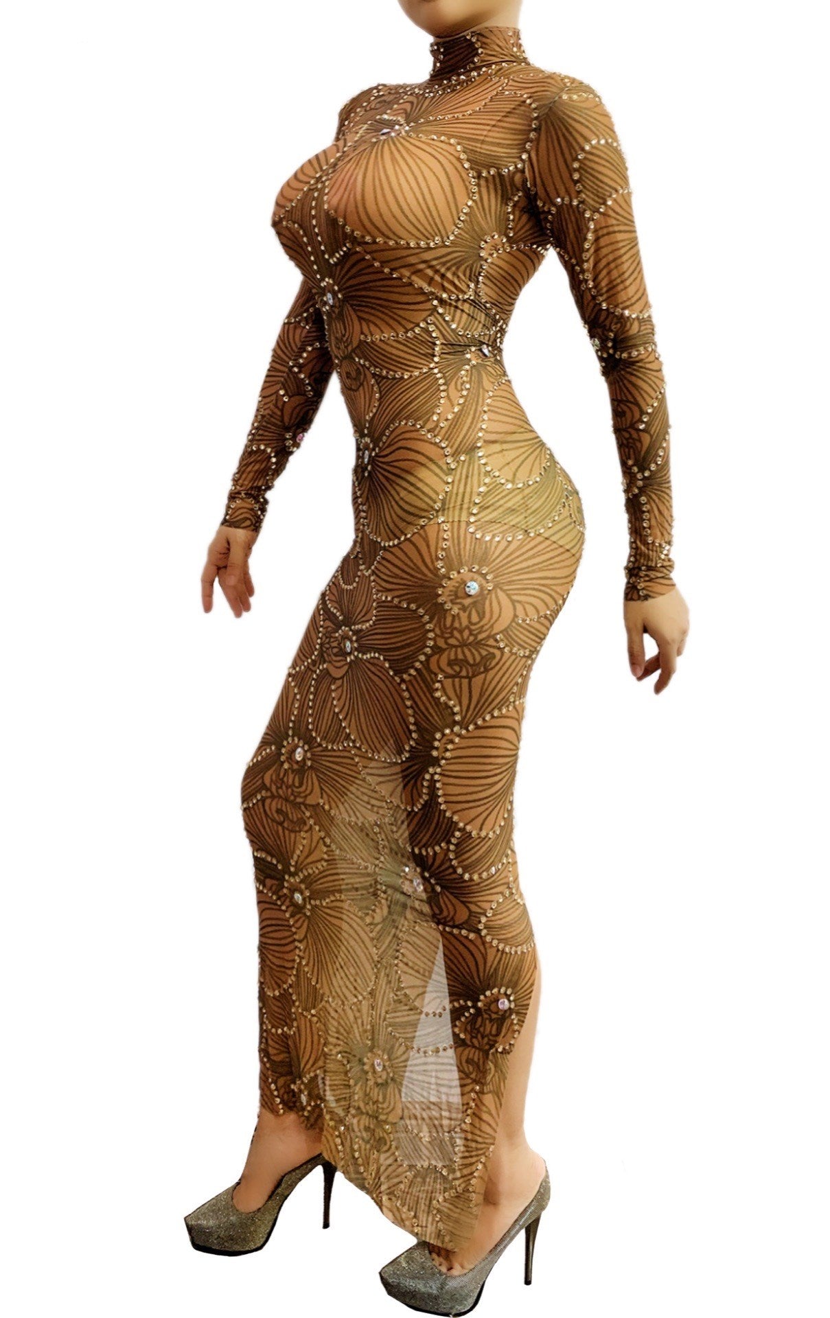 NOVANCE Fashion Womens Fashion Print Diamond Night Gown Evening Prom Dress Party Dress Boho Dresses Maxi Womens Evening Party