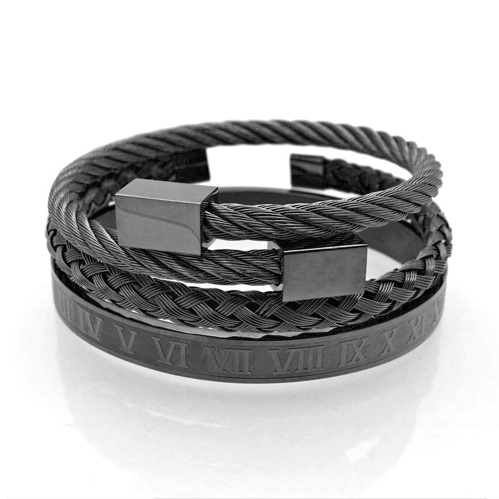 Top Quality Luxury Royal Crown Bracelets & Bangles Fashion Stainless Steel Men' Jewelry Do Not Fade Jewellery Sets Bracelet Male