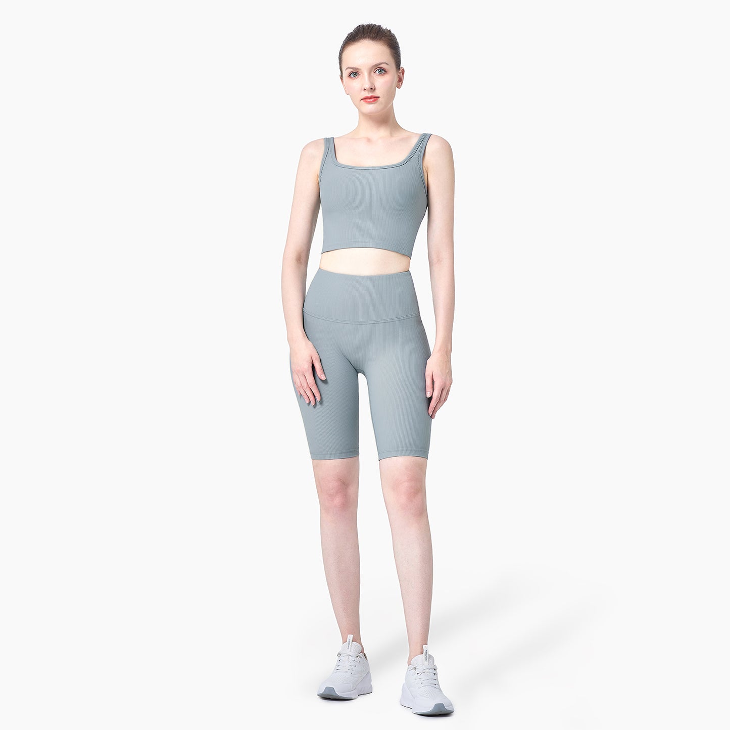 Latest Women Ribbed Gym Fitness Bra Shorts Sports Wear Workout Plus Size Yoga Sets