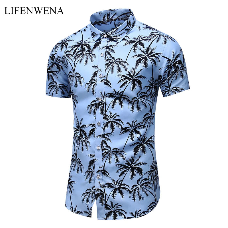 2023 New Fashion Casual Men's Shirt Short Sleeve Print Hawaii Shirt Men Summer New Design Mens Beach Shirts Men Flower Shirt 7XL