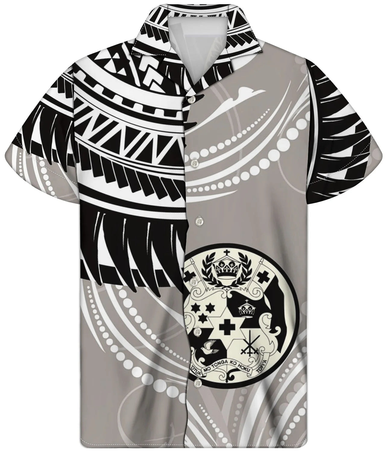 Fancy Gold Shirts for Men Polynesian Tribal Fabric Hawaiian Short Sleeve Shirt Men Summer Clothing for Men's Tropical Tops Shirt