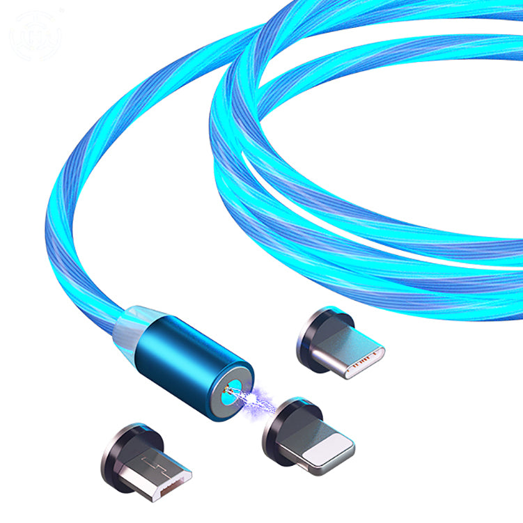 Magnetic Luminous Charging Cable Magnetic Charging Cable 3 in 1 Magnetic Usb Cable