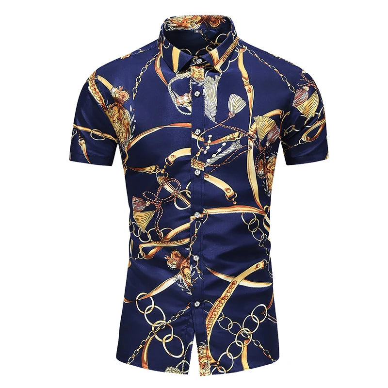 2023 New Fashion Casual Men's Shirt Short Sleeve Print Hawaii Shirt Men Summer New Design Mens Beach Shirts Men Flower Shirt 7XL