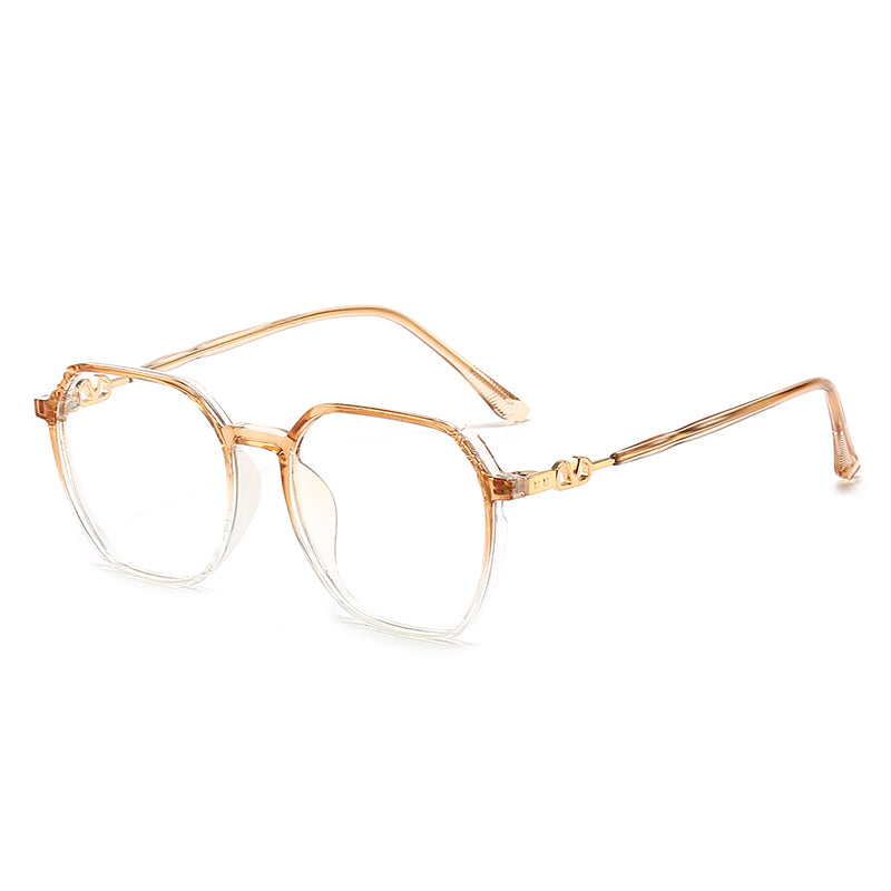 2021 Popular Fashion Sunglasses Retro Hexagonal Frame Glasses Tr90 Frame Plain Glass Spectacles Men's Women's Unisex Glasses
