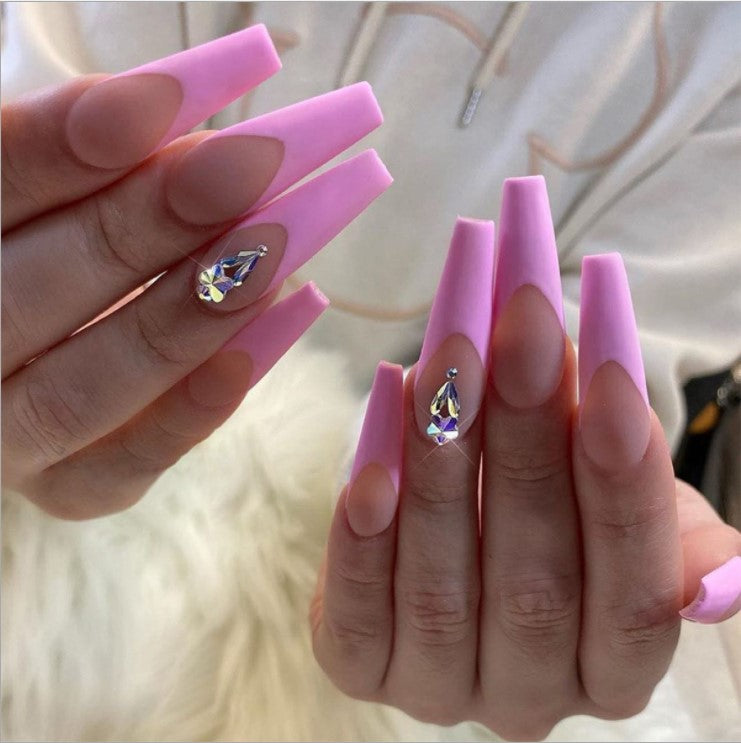 2021 Summer Style Press on Nails Acrylic Coffin Nail Tips