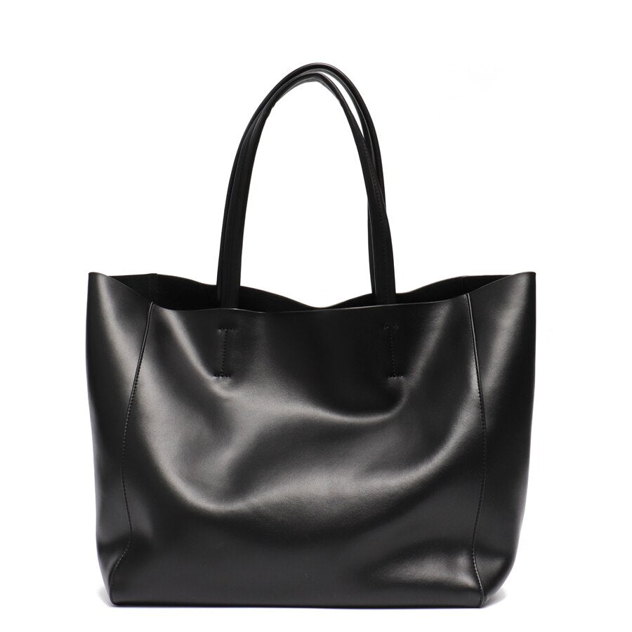 SC Luxury Brand Cow Leather Tote Bags Designer Cowhide Handbags Women Shoulder Bags Fashion Female Large Capacity Liner Bag