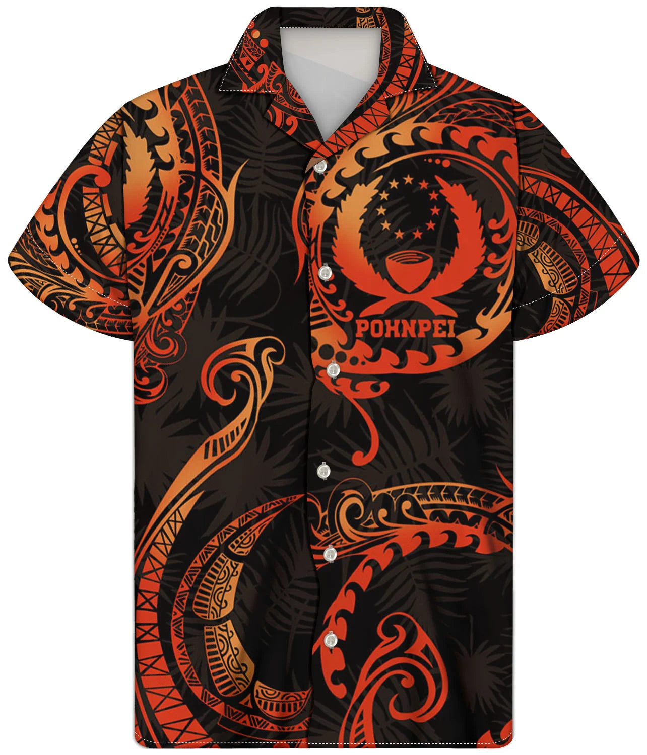 Fancy Gold Shirts for Men Polynesian Tribal Fabric Hawaiian Short Sleeve Shirt Men Summer Clothing for Men's Tropical Tops Shirt