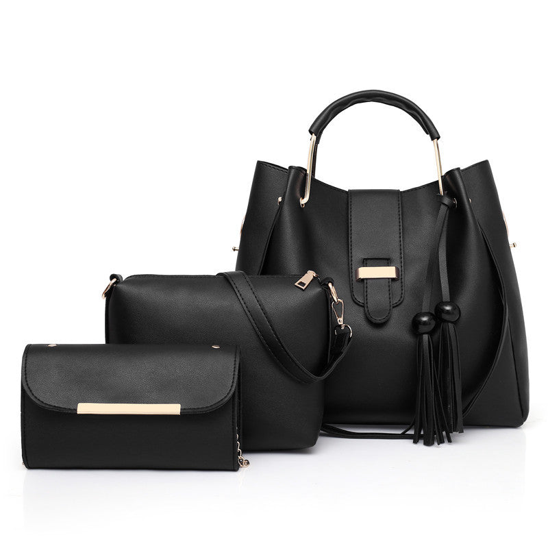 Hot Sell Casual Multi Function Burgundy Women Tote Shoulder Bag Leather Hand Bags Ladies Purses Handbags Set