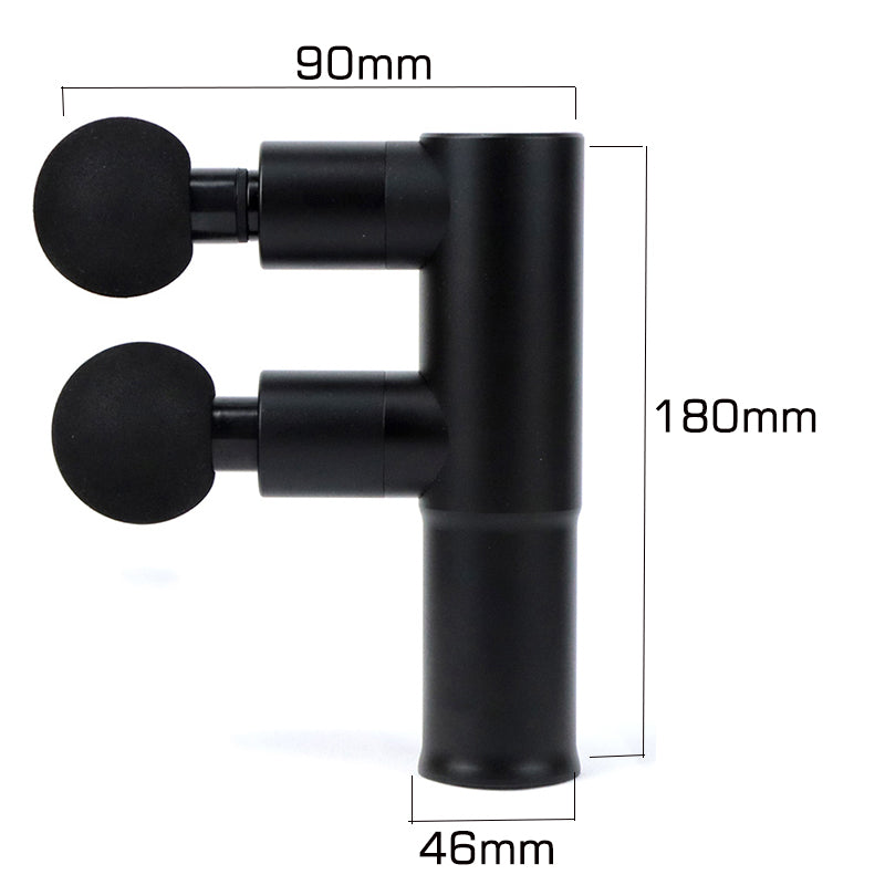 Dropshipping Double Head Pocket Gun Massager Power Booster Deep Tissue Percussion Muscle Fascia Double Dual Head Massage Gun
