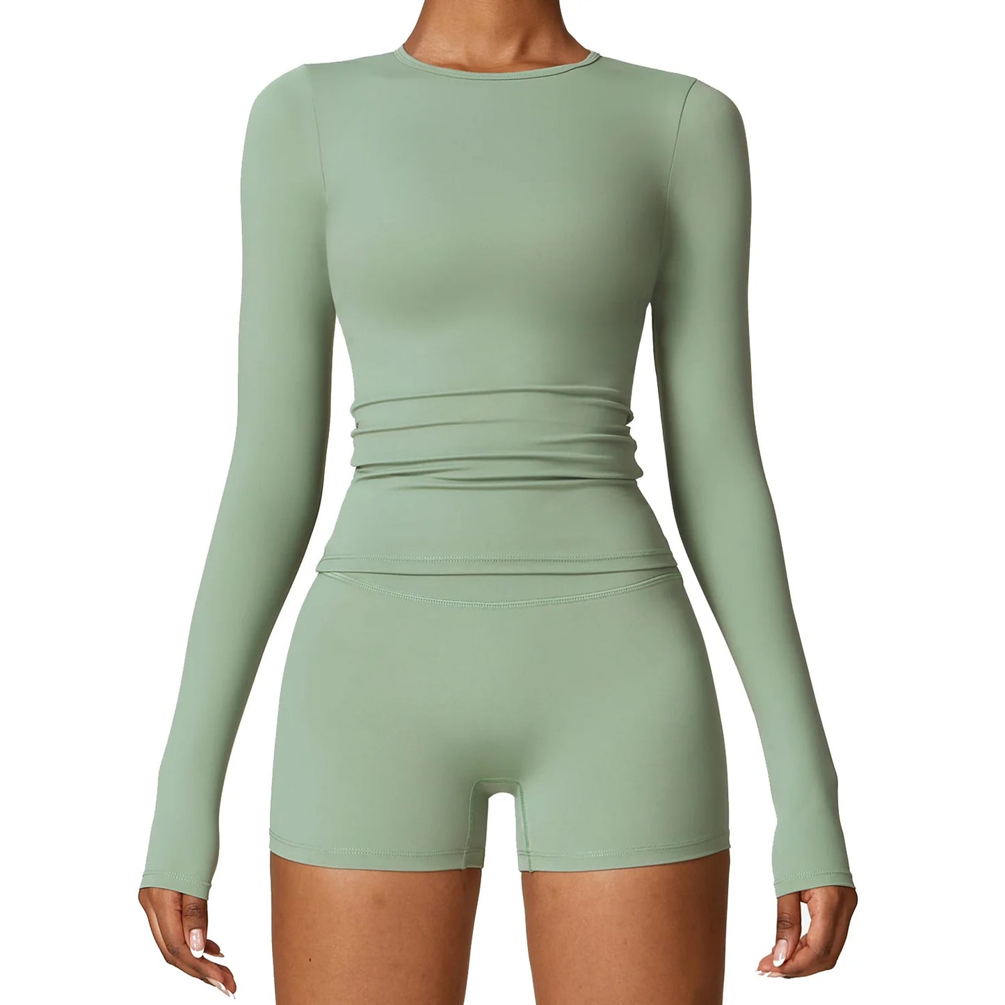 DAMOCHIC 2024 Trendy Long-Sleeved Fitness Yoga Wear Workout Sportswear Gym Fitness Sport Tops Shigh-Intensity Women Activewear