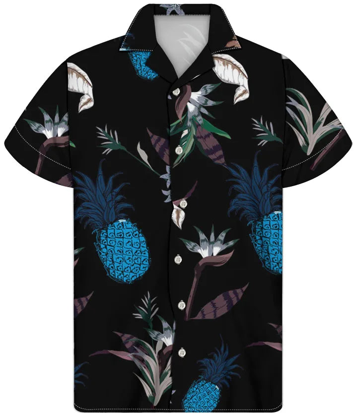 Fancy Gold Shirts for Men Polynesian Tribal Fabric Hawaiian Short Sleeve Shirt Men Summer Clothing for Men's Tropical Tops Shirt