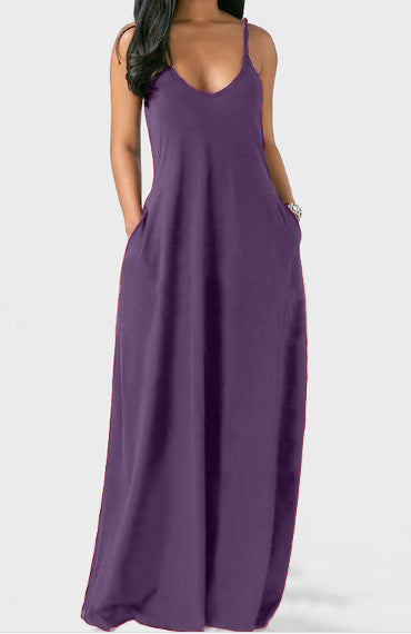 2022 Summer Fashion Maxi Dress Women Suspender Women Dresses Summer Ladies Dresses Women Beach