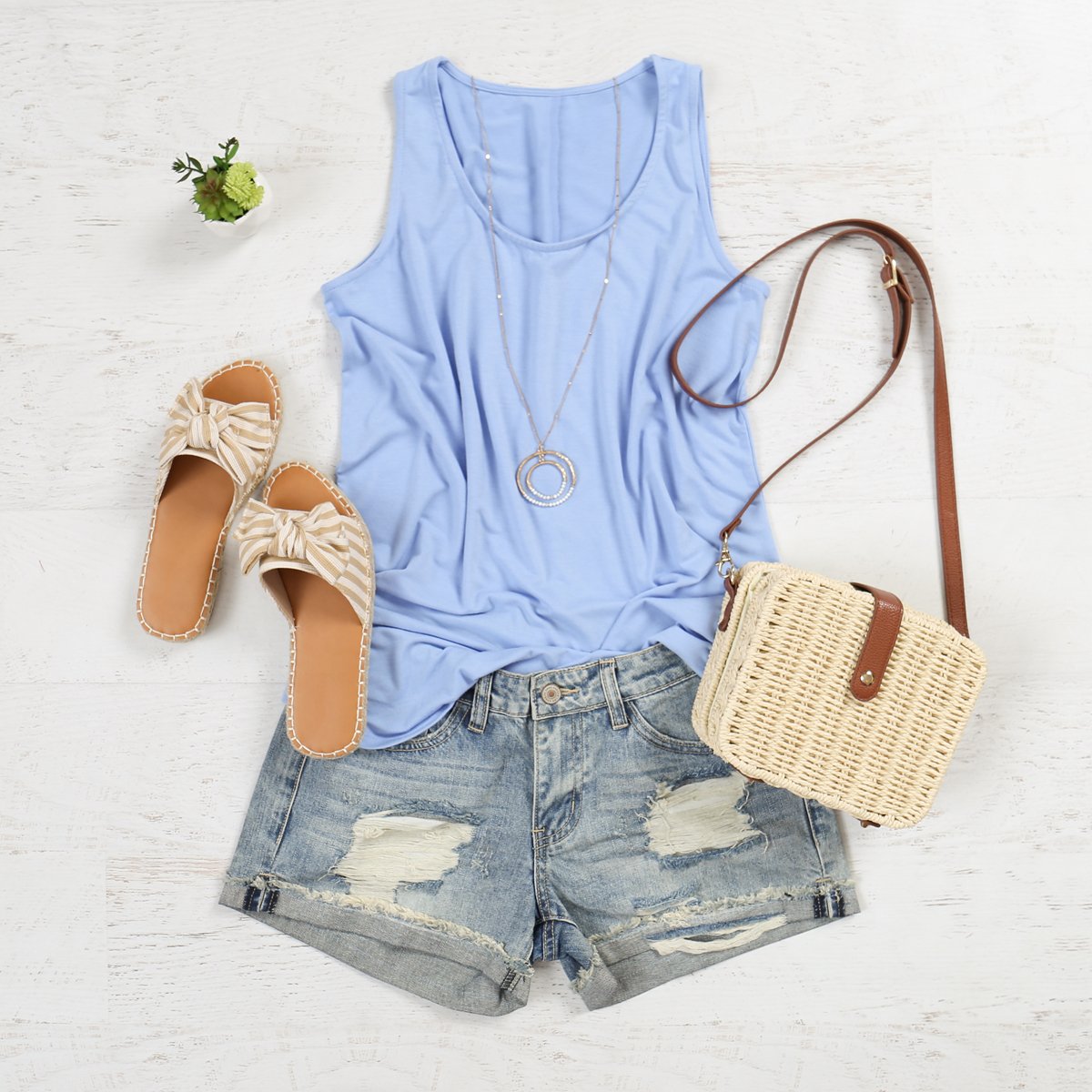 Premium Sleeveless Round Neck Round Hem Top