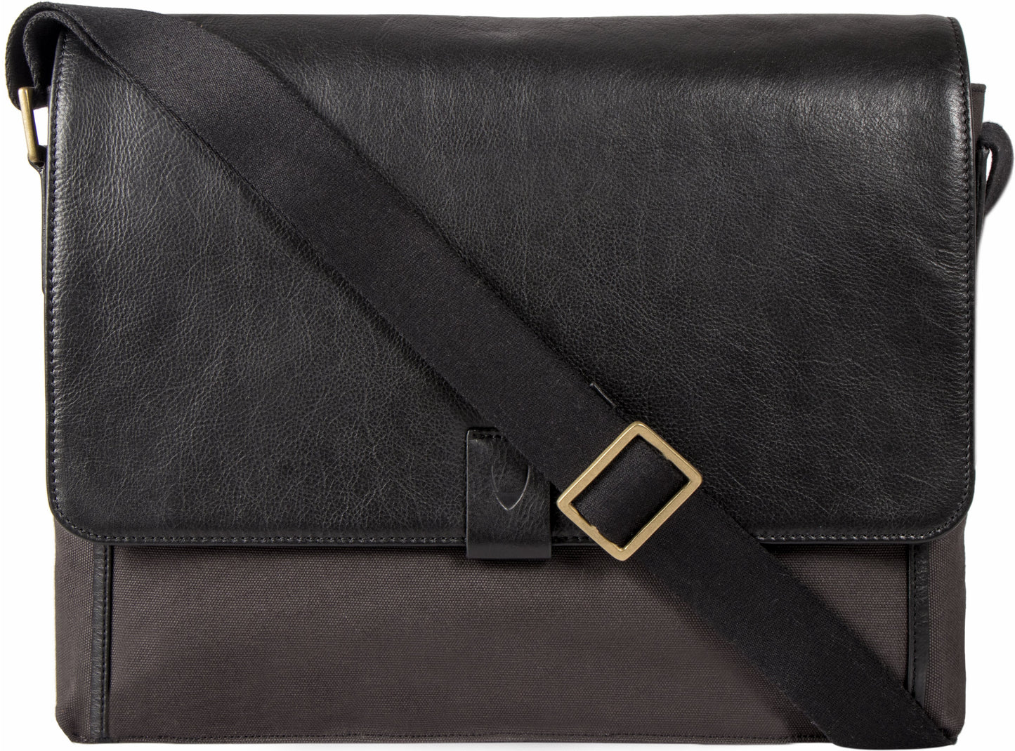 Aiden Genuine Leather and Canvas 15 Inch Laptop Shoulder Messenger Business Bag for Men & Women