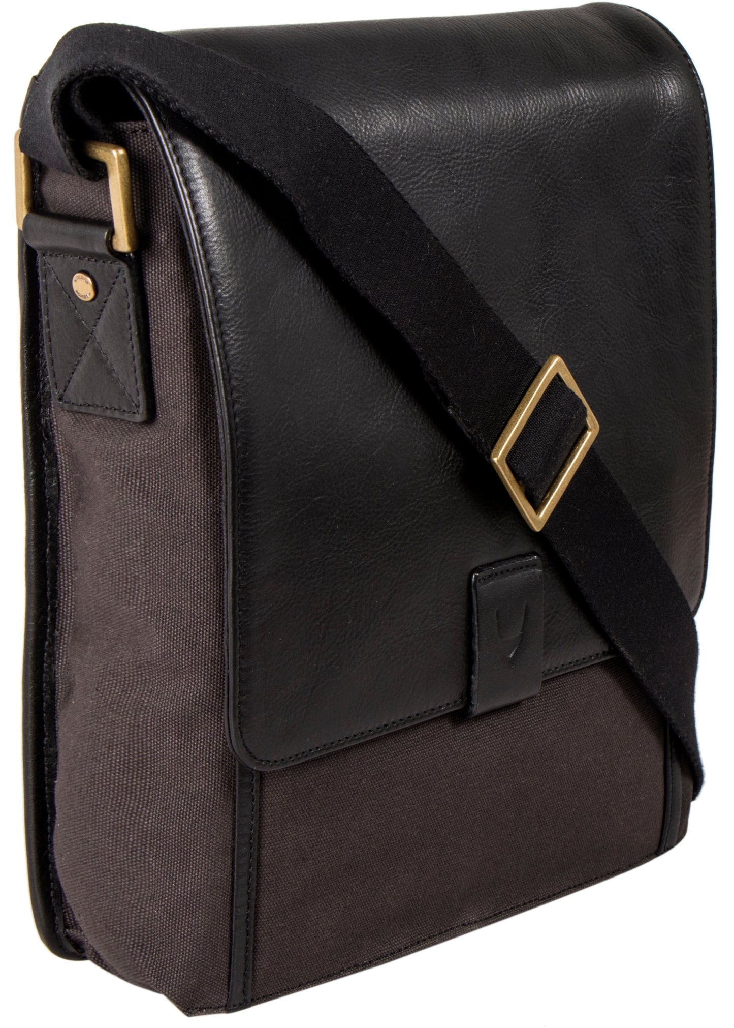 Aiden Genuine Leather and Canvas Medium Crossbody Men/Women Shoulder Messenger Bag/Travel Bag / 10.5" iPad Bag
