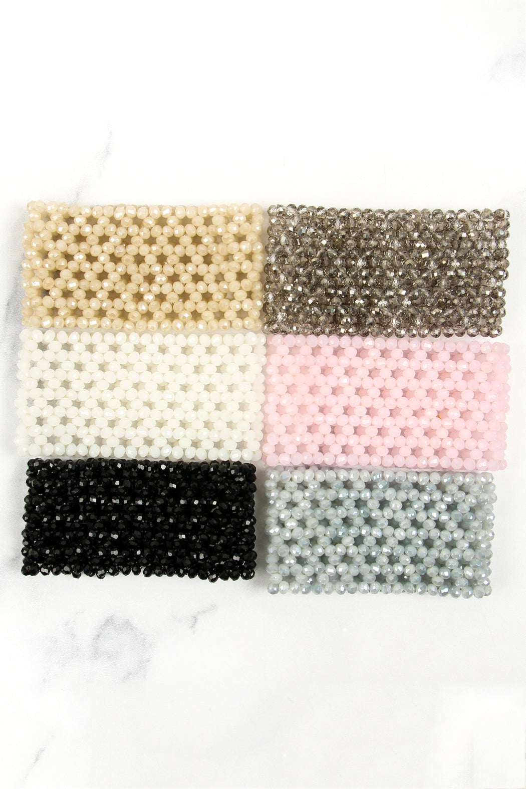 Glass Beads Mesh Wide Stretch Bracelet