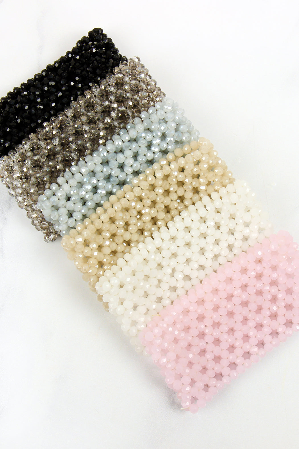 Glass Beads Mesh Wide Stretch Bracelet
