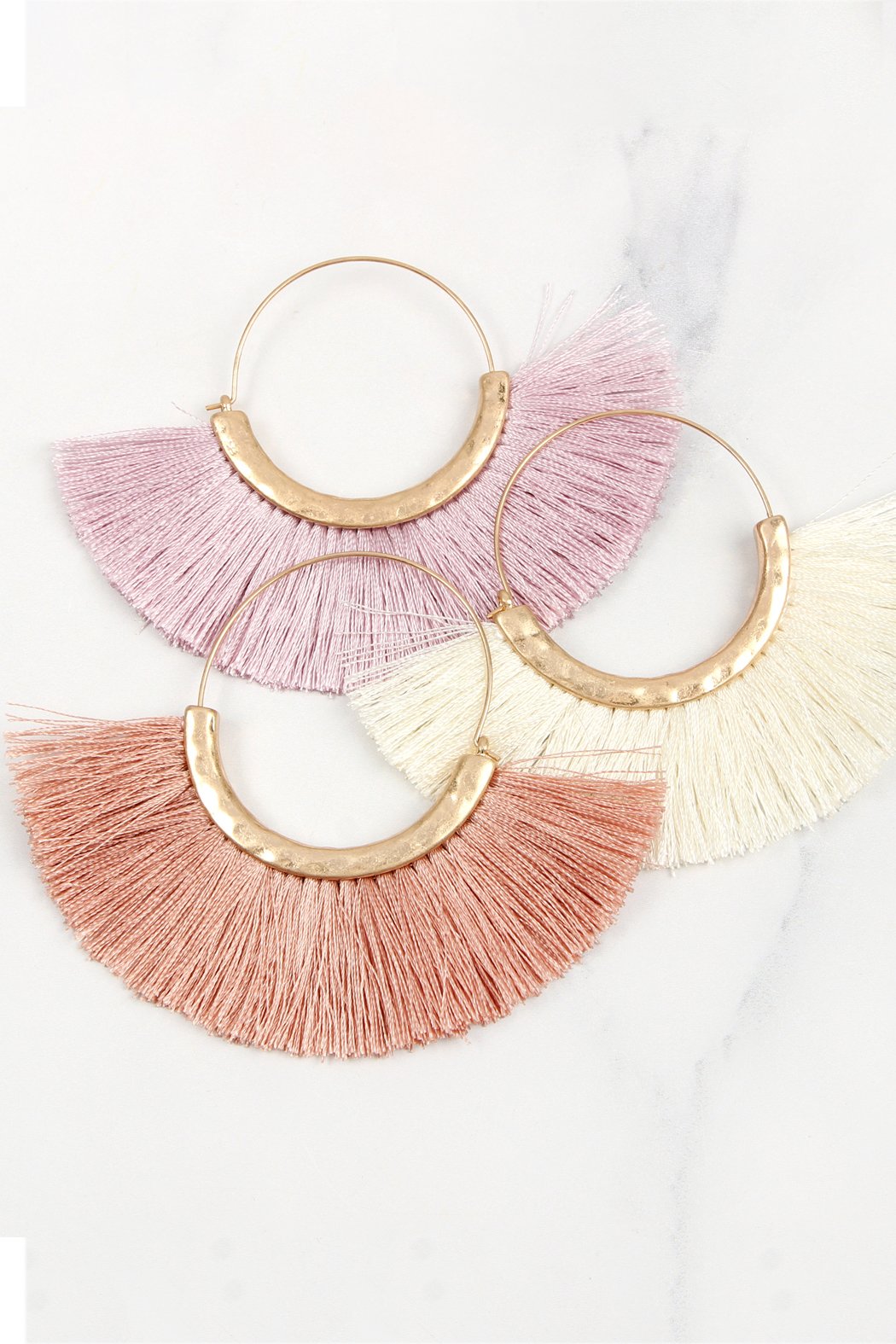 Tassel Fan Hoop Earrings