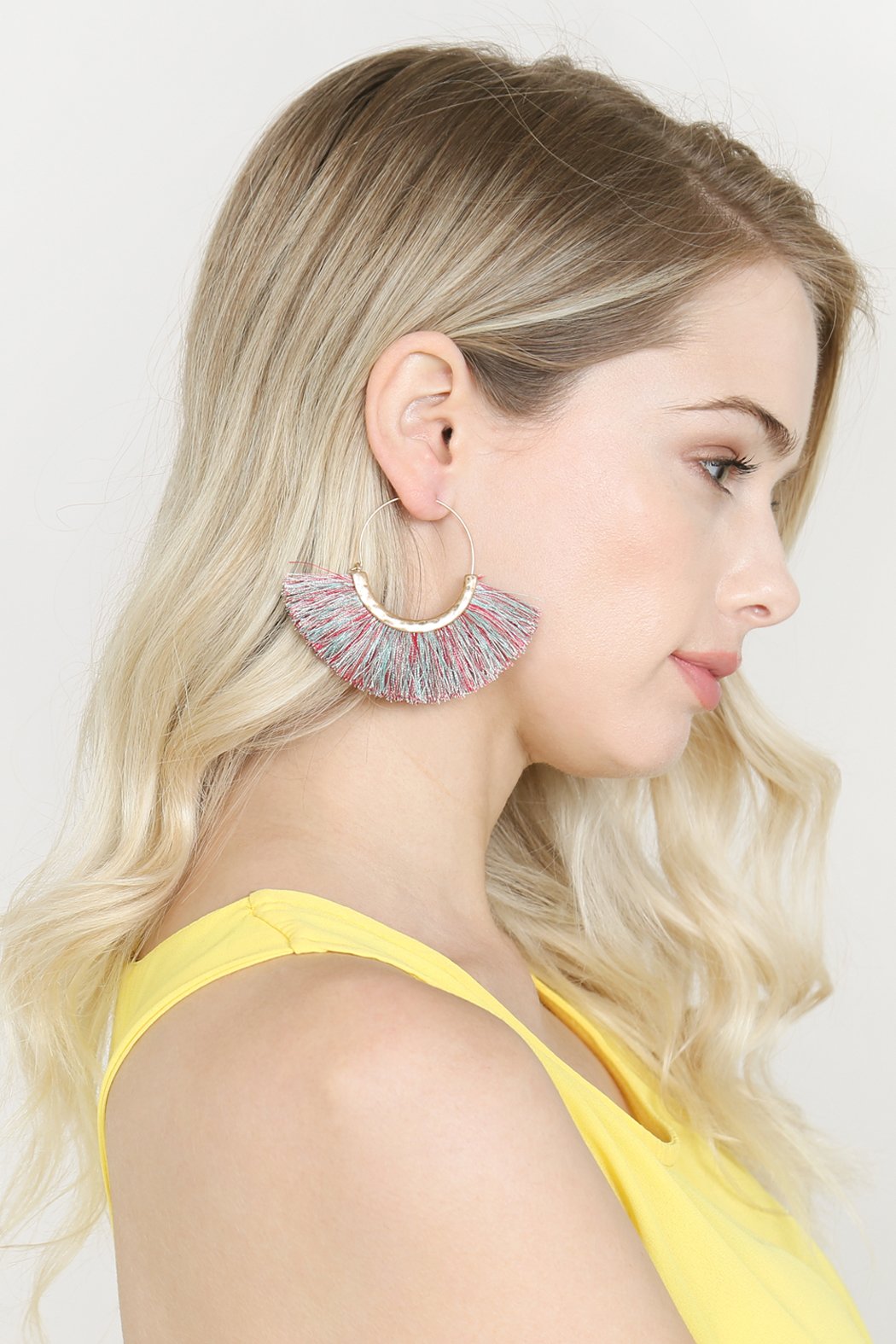 Tassel Fan Hoop Earrings