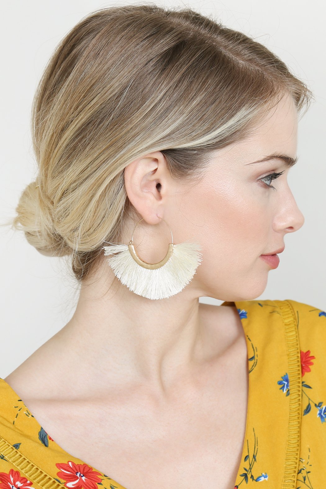Tassel Fan Hoop Earrings