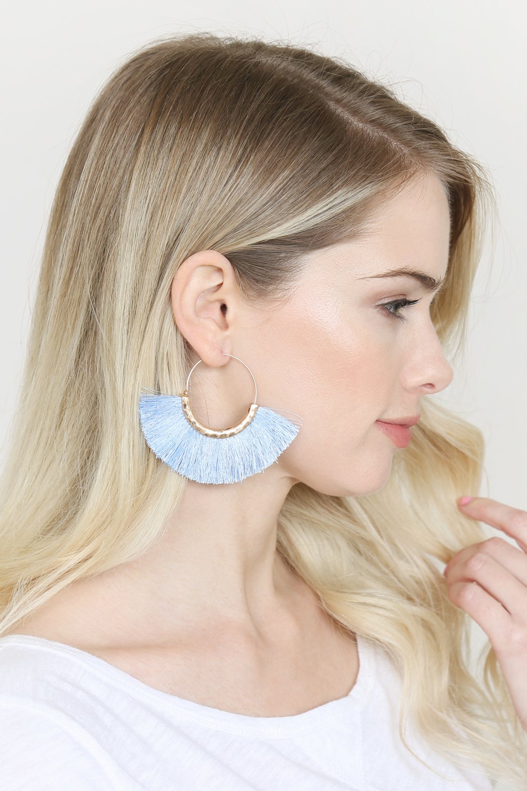 Tassel Fan Hoop Earrings