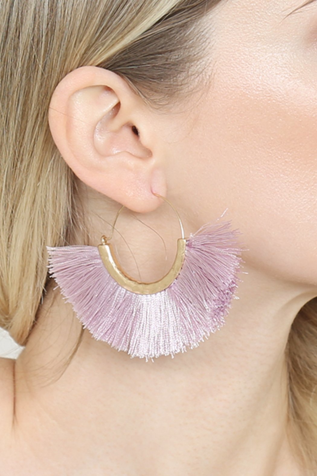 Tassel Fan Hoop Earrings