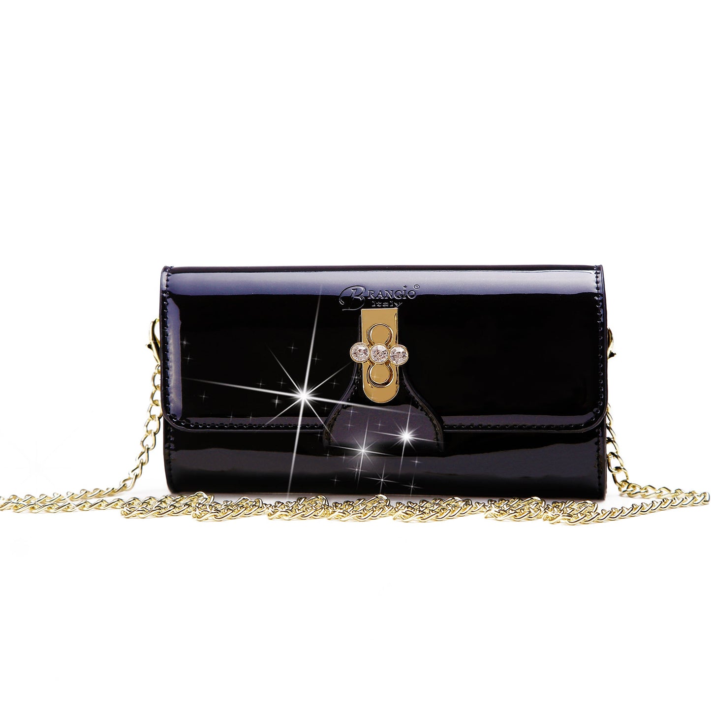 Tri-Star Eveningl Clutch Crossbody Bag With Chain Strap