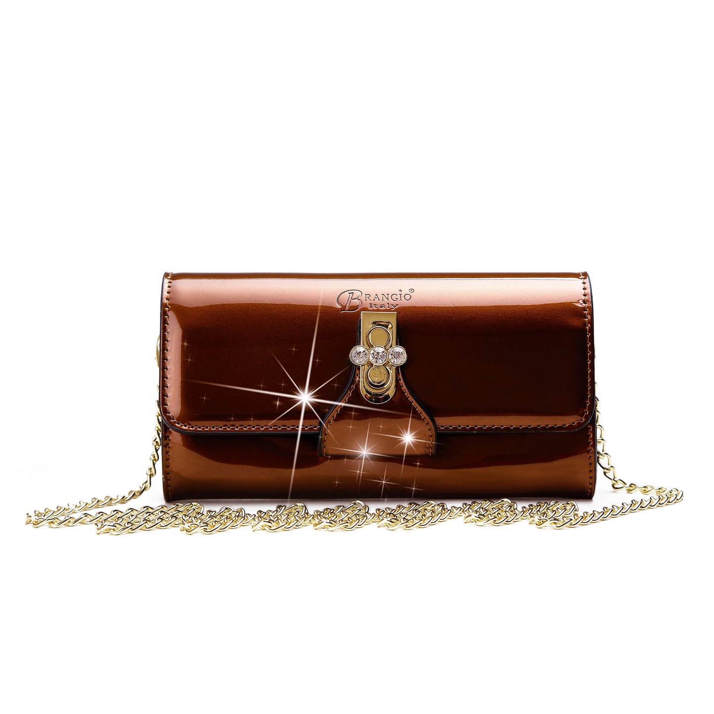 Tri-Star Eveningl Clutch Crossbody Bag With Chain Strap