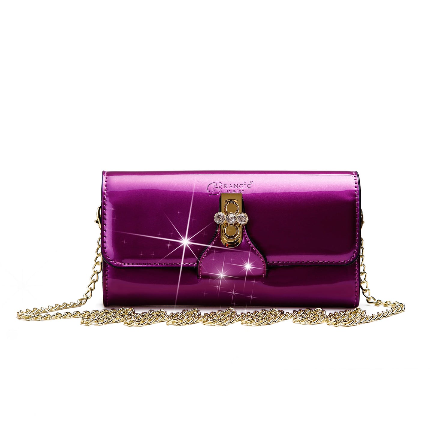Tri-Star Eveningl Clutch Crossbody Bag With Chain Strap